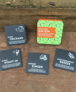 Chin Chin Gin Gin set of 4 Slate Coasters