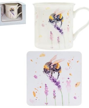 Country Bees Mug and Coaster Set