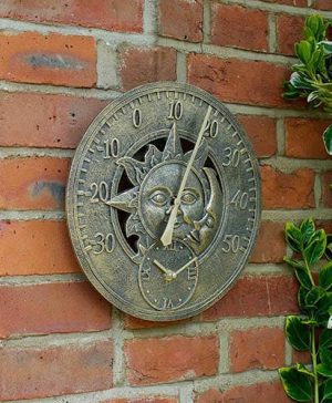 Sun & Moon 12 Wall Thermometer and&nbsp;Clock