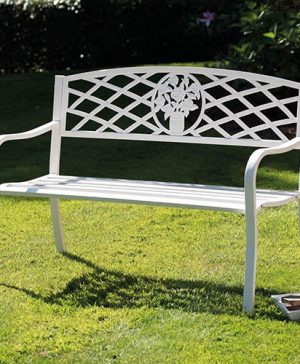 Coalbrookdale Garden Bench White