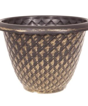 Black and Gold Pinecone Planter
