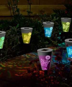 Butterfly Silhouette Stake Light - 6 Pack