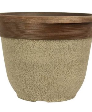Crackle Round Planter 30cm (12in) Ceramic-Effect White