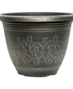 Florence Round 33cm (13in) Plastic Planter Silver