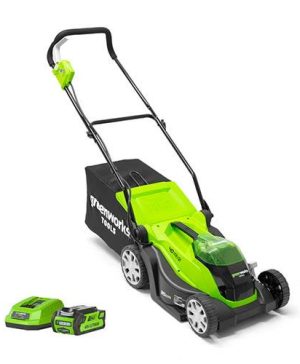 Greenworks 40v 35cm Walk Behind Mower with 2Ah Battery and Charger