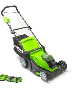 Greenworks 40v 40cm Walk Behind Mower with 2 x 2Ah Batteries and Charger