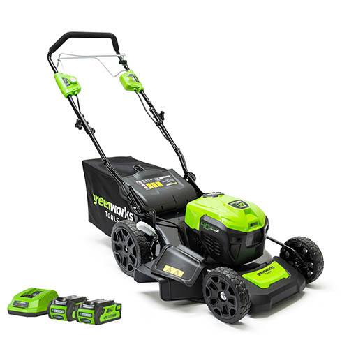 Greenworks 46cm 40v Walk Behind Mower Self Propelled with 2 x 2Ah Batteries and Charger