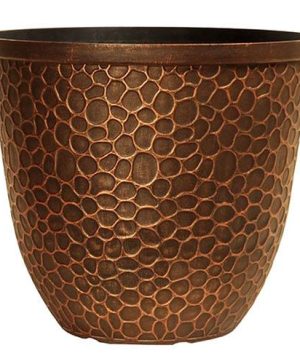 Hammered Round Planter 30cm (12in) Gold Tone