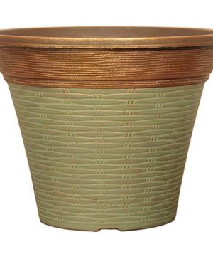 Isabella Round Planter 30cm (12in) Patina Fusion Weave-Effect