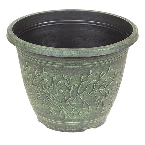 Linden Round Planter 28cm (11in) Verdigris