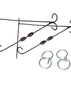 Pair of 12" Hanging basket Brackets with Swivel Hooks