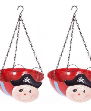 Pair of Pirate Wobblehead Hanging Baskets