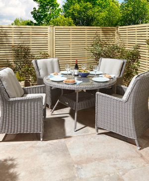 Prestbury 4 Seater Dining Set-Natural Stone