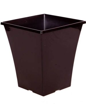 Riviera Square Fluted Planter 25cm (10in) Gloss Black
