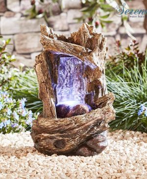 Garden Serenity Table-top Tree Trunk Waterfall Water Feature Thompson & Morgan