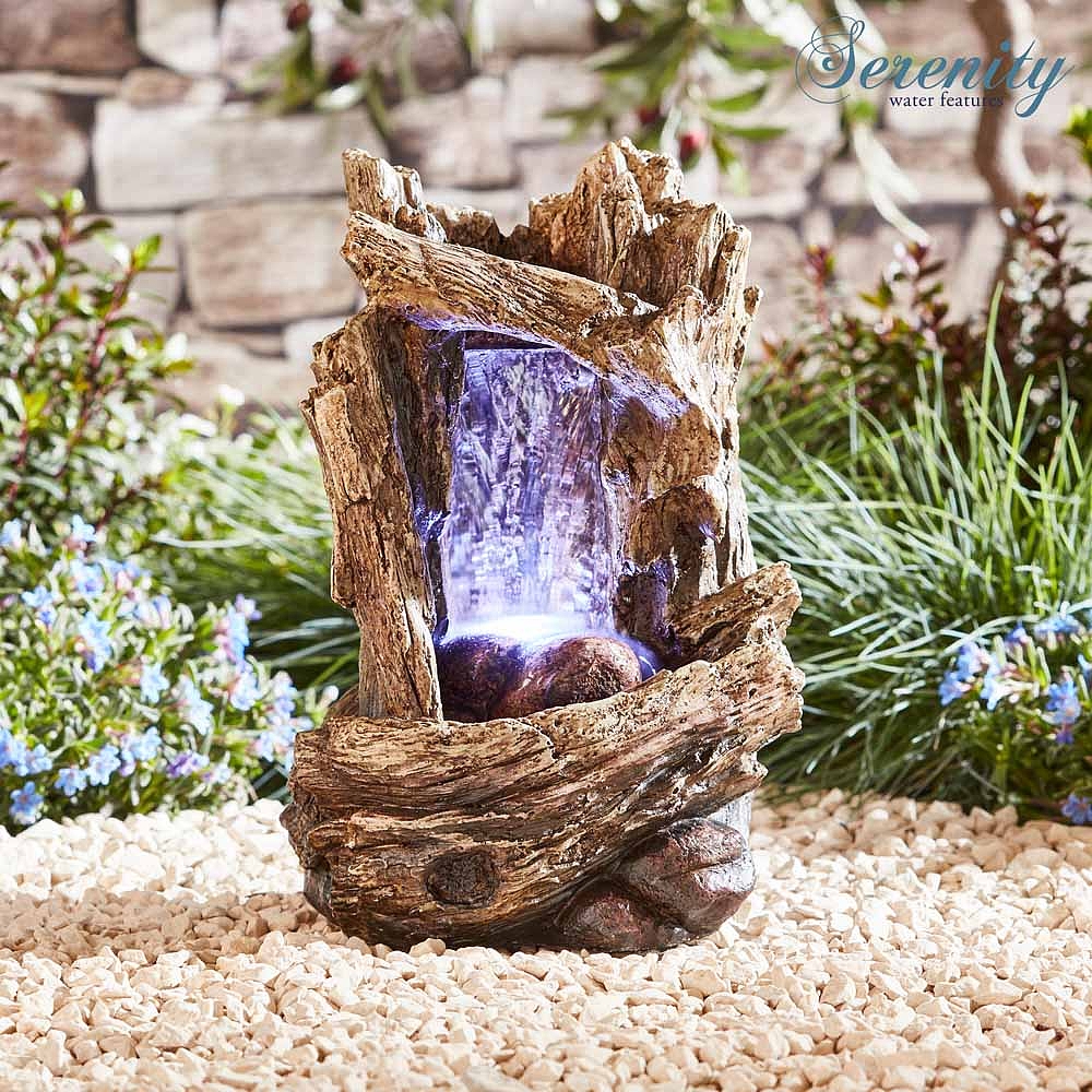 Garden Serenity Table-top Tree Trunk Waterfall Water Feature Thompson & Morgan