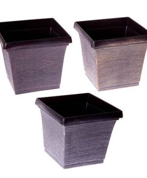 Set of 3 Metallic Effect Planters 19cm