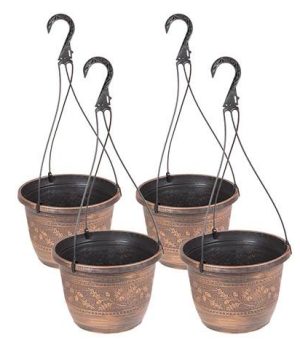 Set of 4&nbsp;Acorn Hanging Baskets 25cm (10in)&nbsp;Copper-Tone