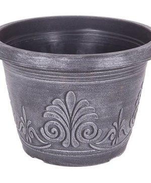 Silver Laurel Round Planter
