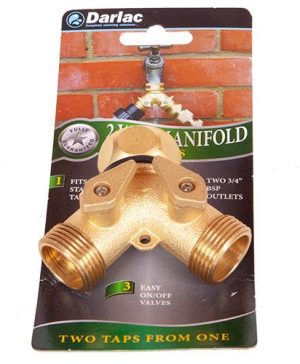 Two Way Hose Manifold Brass
