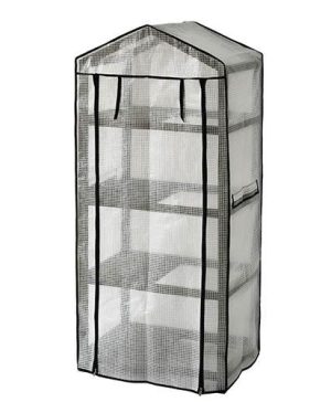 Wooden Greenhouse Nursery & PE Cover - Grey Wash
