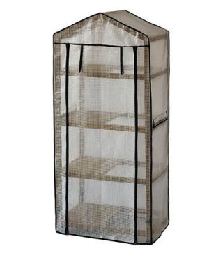 Wooden Greenhouse Nursery & PE Cover - Natural