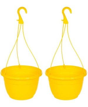 Yellow Hanging Baskets - Pair