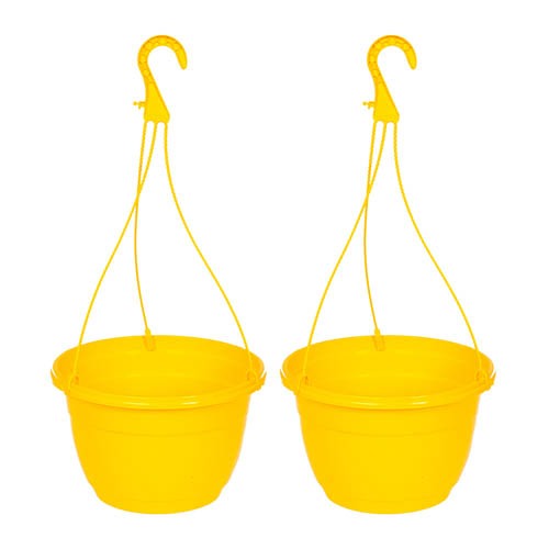 Yellow Hanging Baskets - Pair