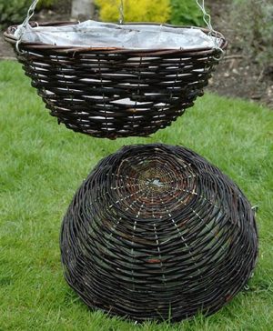 Set of 4  x 12 Rattan Hanging Baskets