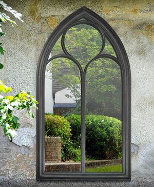 Somersham Chapel Arch Garden Mirror-Black