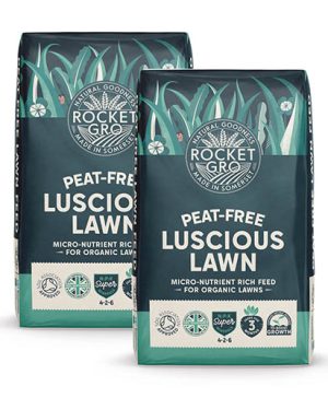 Twin Pack RocketGro Peat-Free Luscious Lawn Feed 50L
